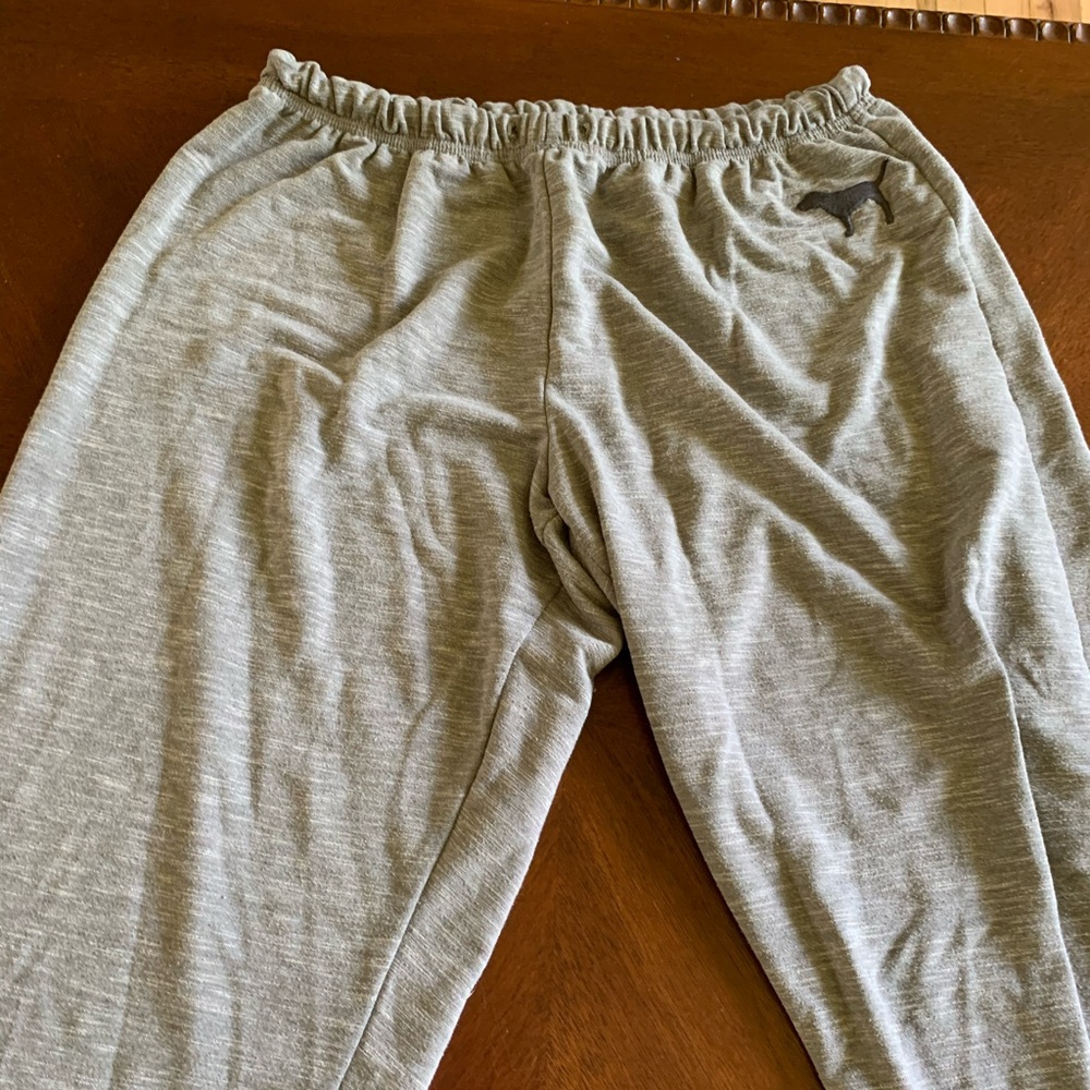 grey and white sweats from pink victoria secret